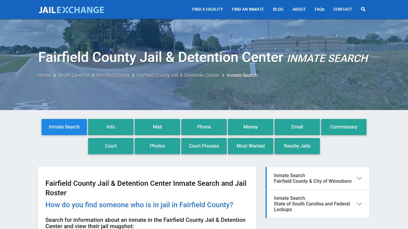 Fairfield County Jail & Detention Center Inmate Search